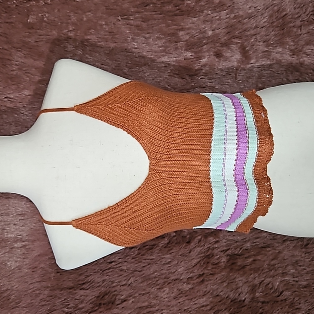 No Comment Sweater Crop Tank Top NWT